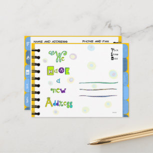 Moving Announcement Address Book F-J Postcard