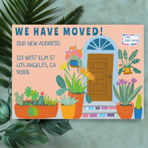 Moving Announcement Address Colourful Front Door