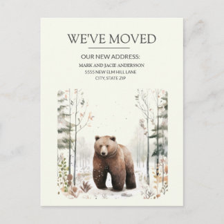 Moving Announcement Bear Mountains Snow  Postcard