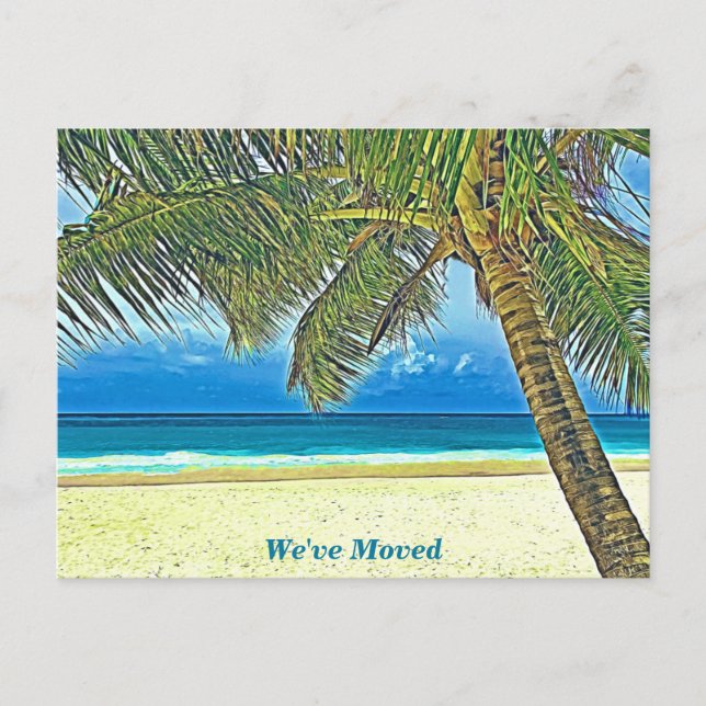 Moving Announcement Beautiful Beach Postcard (Front)