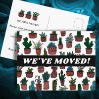 MOVING ANNOUNCEMENT Cacti Houseplants Pattern
