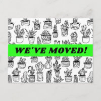 MOVING ANNOUNCEMENT Cacti Houseplants Pattern