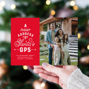 Moving announcement Christmas card with 4 photos