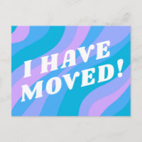 MOVING ANNOUNCEMENT Colourful Stripes in Blue