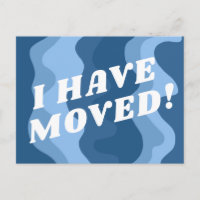 MOVING ANNOUNCEMENT Colourful Wavy Stripes Retro