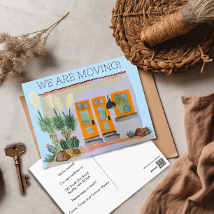 MOVING ANNOUNCEMENT Cute Adobe House Watercolor Postcard