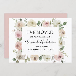 Moving Announcement Dusty Pink Floral