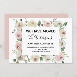 Moving Announcement Dusty Pink Floral