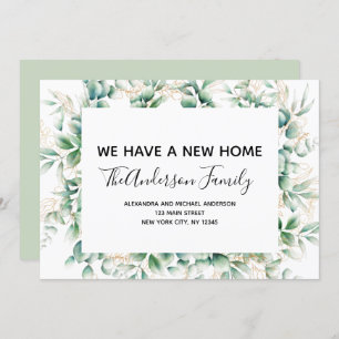 Moving Announcement Eucalyptus Greenery