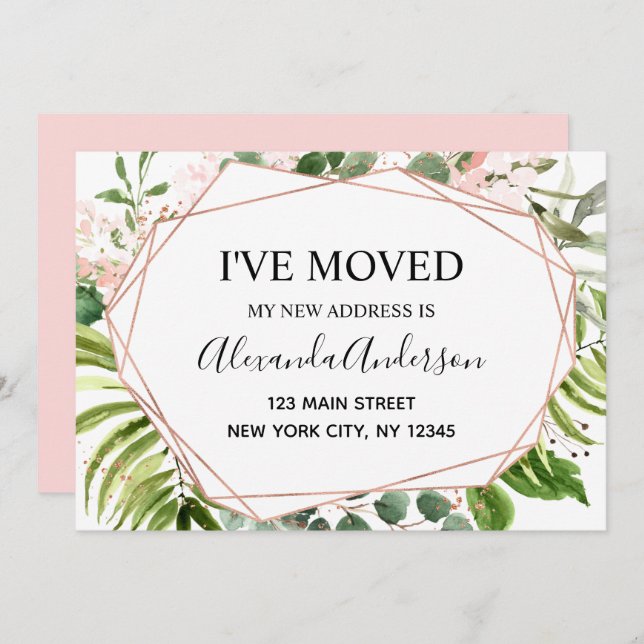 Moving Announcement Eucalyptus Greenery (Front/Back)