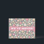 MOVING ANNOUNCEMENT Floral Daisies Pattern CUSTOM  Postcard<br><div class="desc">Add your own text to the front and back,  or change the colours. Take a look at my shop for more! Let me know if you'd like something custom!</div>
