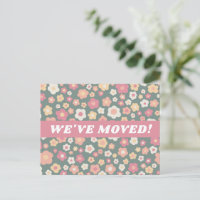 MOVING ANNOUNCEMENT Floral Daisies Pattern CUSTOM