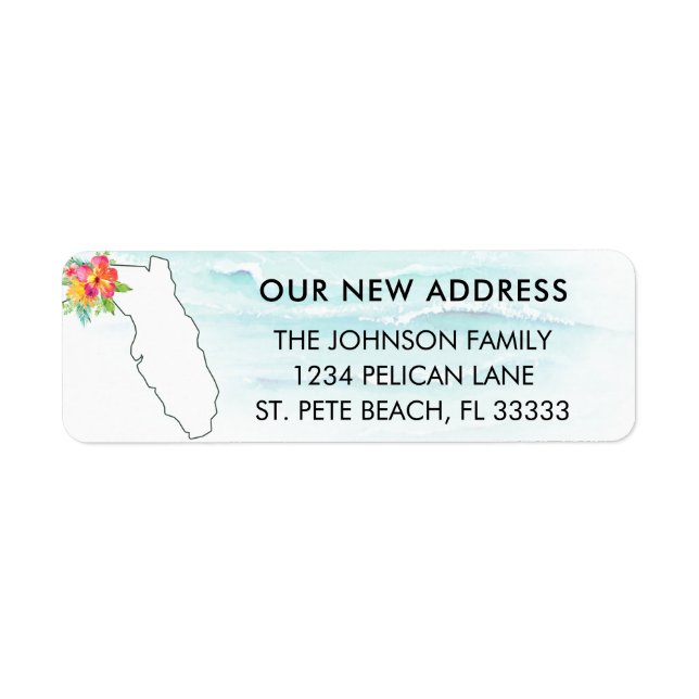 Moving Announcement Florida Map Return Address (Front)
