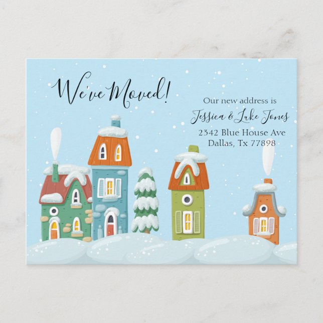 Moving Announcement Holiday Christmas We've Moved (Front)