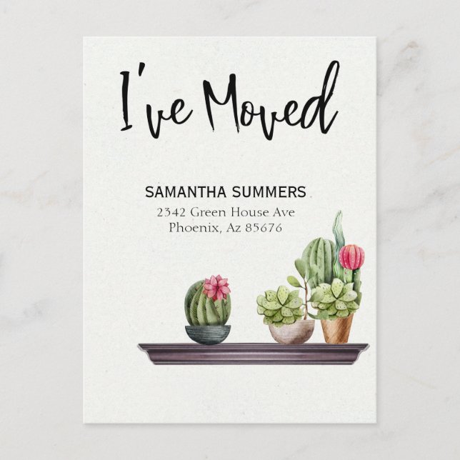 Moving Announcement I've Moved Potted Plants (Front)