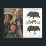 MOVING ANNOUNCEMENT Javelina Family Desert CUSTOM Postcard<br><div class="desc">Send a message about your move to friends and family members with these cute javelinas.  You can customise it with your own photo,  fonts,  colours and add your text too. Check my shop for lots more matching items and other designs!</div>