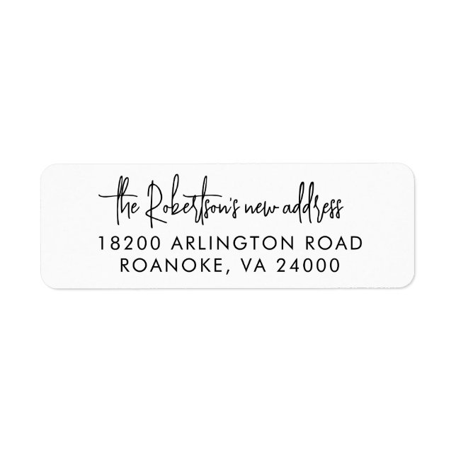 Moving Announcement Modern Script Return Address (Front)
