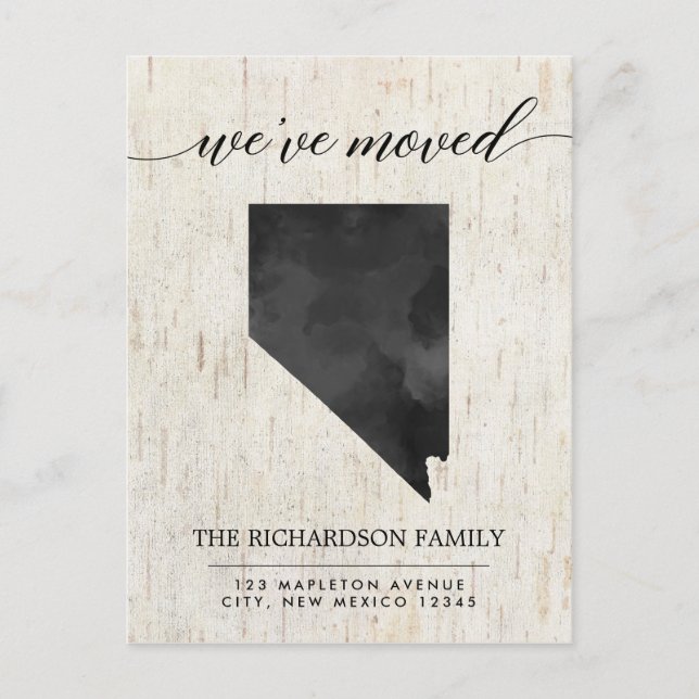 Moving announcement, Nevada state rustic Invitation Postcard (Front)