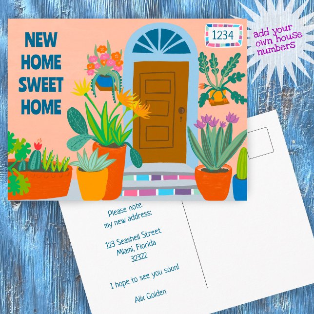 Moving Announcement New Address Front Door CUSTOM Postcard (Moving Announcement New Address Front Door CUSTOM Postcard Housewarming
Add your own house numbers)