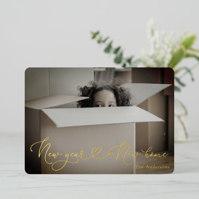 Moving Announcement New Year New Home (Standing Front)