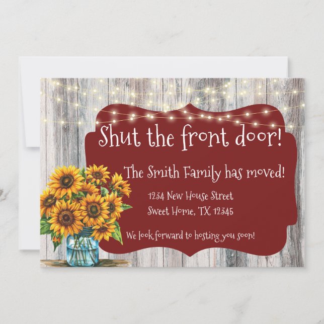 Moving Announcement - Shut the Front Door! (Front)