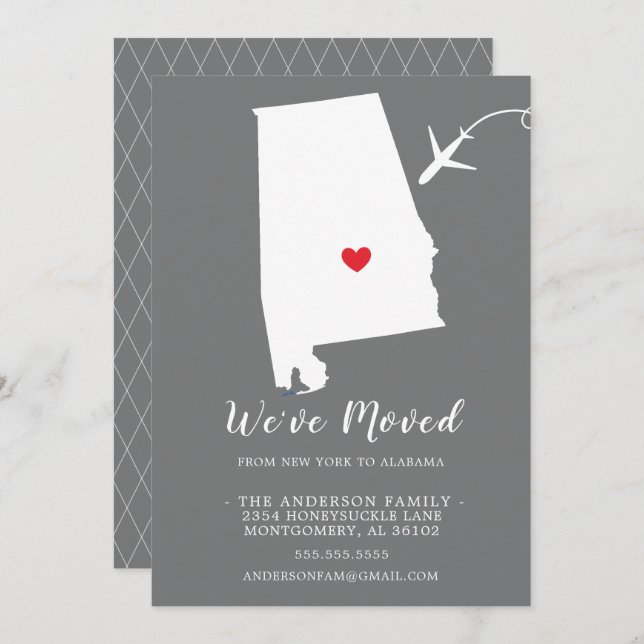 Moving Announcement | State ALABAMA (Front/Back)