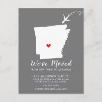 Moving Announcement State ARKANSAS  Post Card