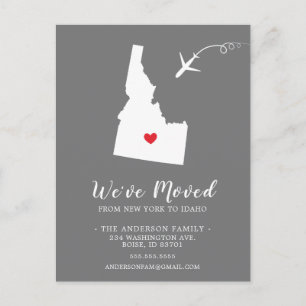 Moving Announcement State IDAHO Post Card