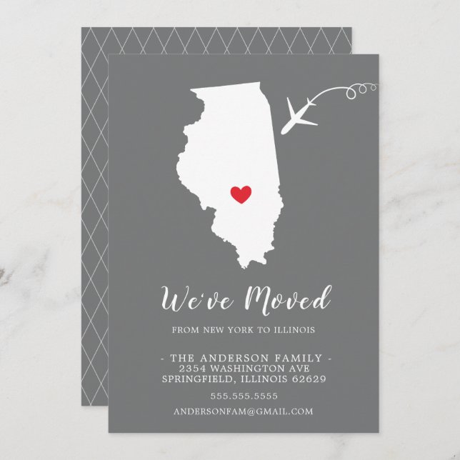 Moving Announcement | State ILLINOIS (Front/Back)