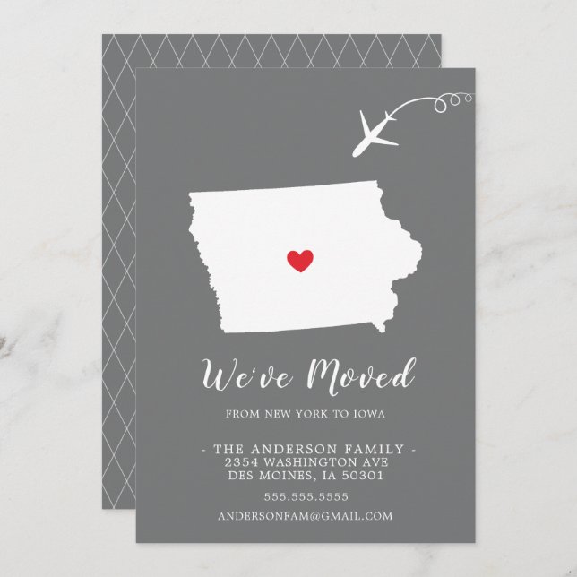 Moving Announcement | State IOWA (Front/Back)