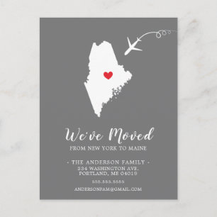 Moving Announcement State MAINE Post Card