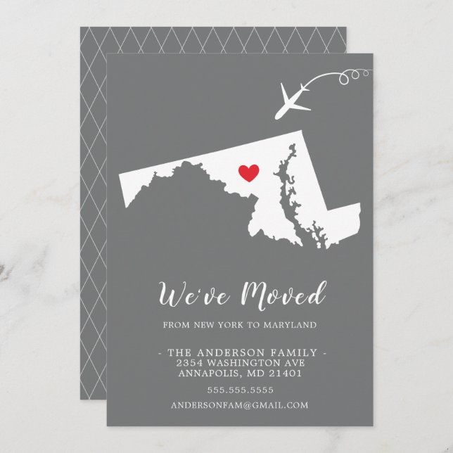 Moving Announcement | State MARYLAND (Front/Back)