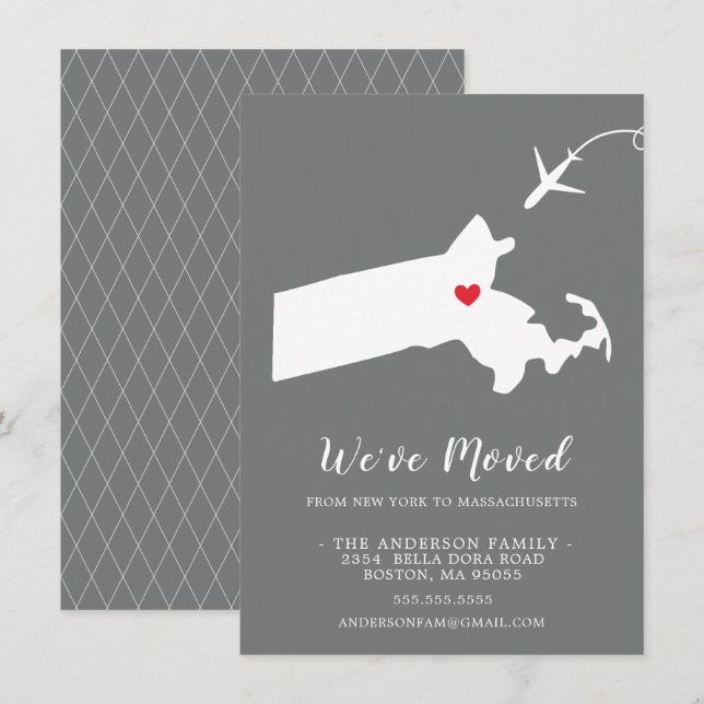 Moving Announcement | State MASSACHUSETTS (Front/Back)