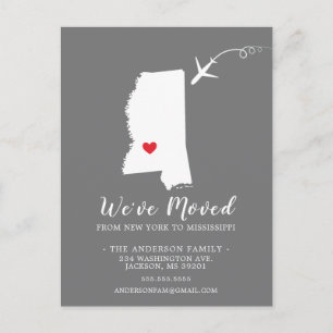 Moving Announcement State MISSISSIPPI Post Card