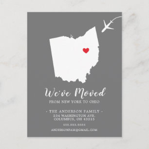 Moving Announcement State OHIO Post Card