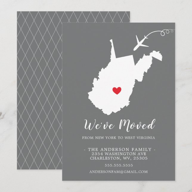 Moving Announcement | State WEST VIRGINIA (Front/Back)