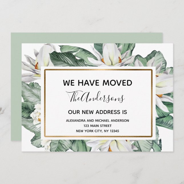 Moving Announcement Tropical Floral (Front/Back)