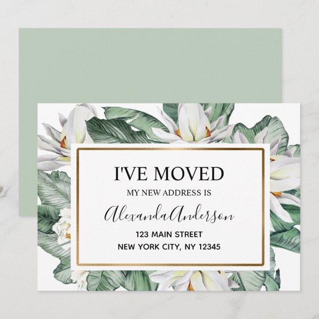 Moving Announcement Tropical Floral (Front/Back)