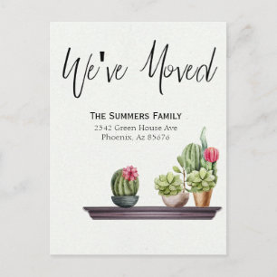 Moving Announcement We've Moved Potted Plants Postcard