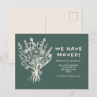 MOVING ANNOUNCEMENT Wildflower Bouquet Cute Doodle