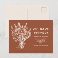 MOVING ANNOUNCEMENT Wildflower Bouquet Cute Doodle