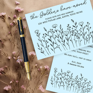 MOVING ANNOUNCEMENT Wildflowers Simple Custom Card