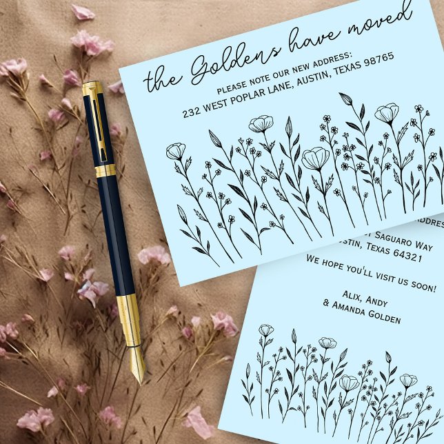 MOVING ANNOUNCEMENT Wildflowers Simple Custom Card (MOVING ANNOUNCEMENT Wildflowers Simple Custom Change of Address
Card)