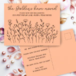 MOVING ANNOUNCEMENT Wildflowers Simple Custom Postcard<br><div class="desc">Send a message about your move to friends and family members with this lovely floral art. You can customise it with your own fonts, colours and add your text too. Check my shop for lots more matching items and other designs! Also available as a digital download to send via email...</div>