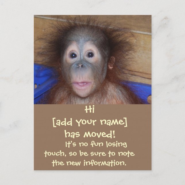 Moving Announcements Cute Face (Front)