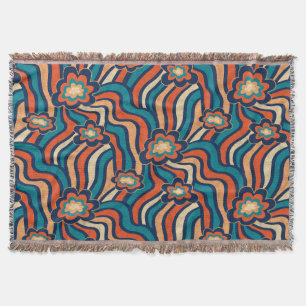 Moving Clouds - Orange and Blue - Throw Blanket