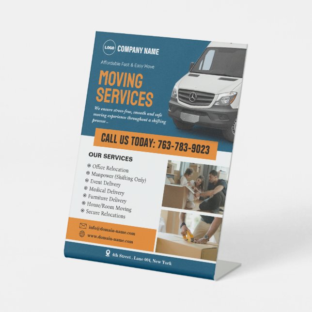 Moving Company Custom Pedestal Sign (Front)