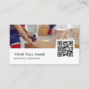 Moving Company QR Code Modern Business Card