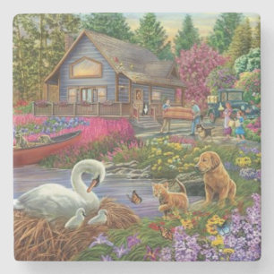 Moving Day Fine Art Stone Coaster