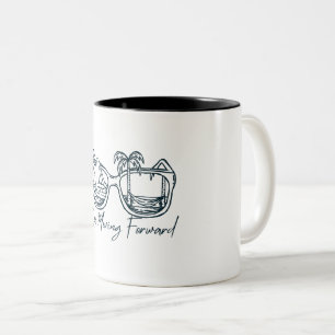 Moving Forward Summer Beach Inspirational Two-Tone Coffee Mug